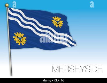 Merseyside county flag, United Kingdom, vector illustration Stock Vector