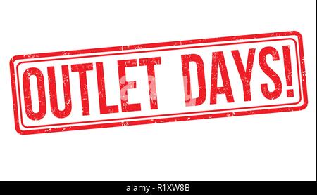 Outlet days sign or stamp on white background, vector illustration Stock Vector