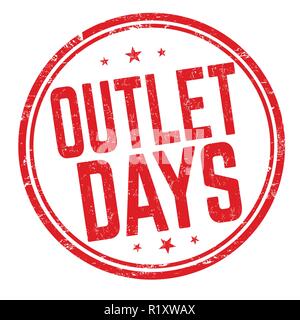 Outlet days sign or stamp on white background, vector illustration Stock Vector