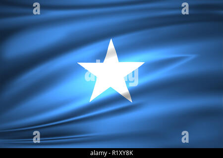 Somalia 3D waving flag illustration. Texture can be used as background. Stock Photo