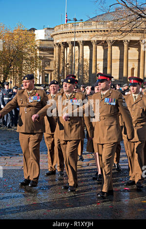 British Army Cadets march in the Remembrance Parade in Sherborne Stock ...