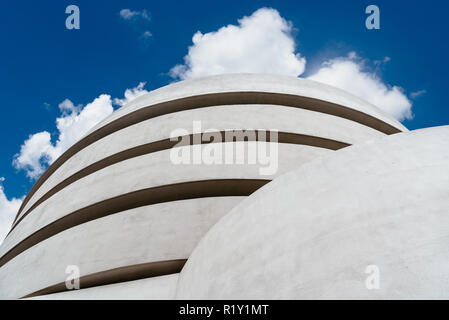 New York City, USA - June 23, 2018:  The Solomon R. Guggenheim Museum of modern and contemporary art. Designed by Frank Lloyd Wright Stock Photo