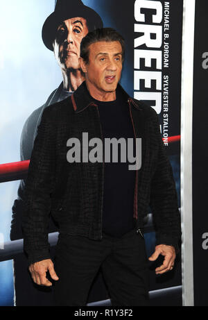 New York, USA. 14th Nov 2018. Sylvester Stallone attends the world premiere for 'Creed II' at Loews AMC Lincoln Square on November 14, 2018 in New York. Credit John Palmer/ MediaPunch Credit: MediaPunch Inc/Alamy Live News Stock Photo