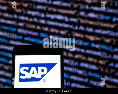 Kiev, Ukraine. 14th Nov, 2018. SAP SE Software company logo seen displayed on smart phone. Credit: Igor Golovniov/SOPA Images/ZUMA Wire/Ģ����ý Live News Stock Photo