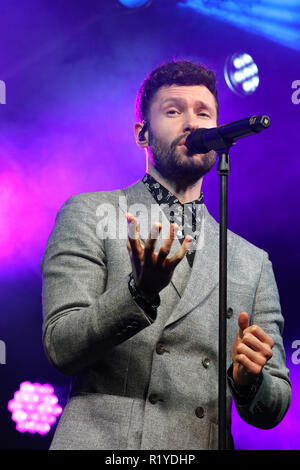British singer Calum Scott performs on stage, London, UK Stock Photo ...