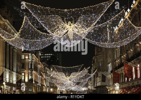The official ‘switch-on’ of the largest lights installation in the capital, Regent Street’s ‘The Spirit of Christmas’ is celebrated once again. Regent Street Christmas Lights, London, England, UK. Credit: Imageplotter News and Sports/Ģ����ý Live News Stock Photo