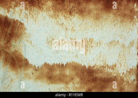 Painted metal surface with rusty stains as a texture Stock Photo