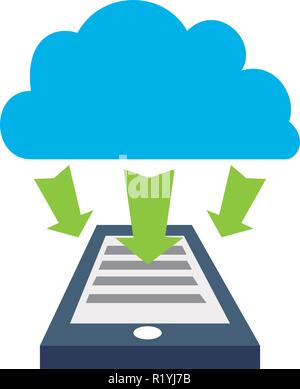smartphone with cloud computing vector illustration design Stock Vector