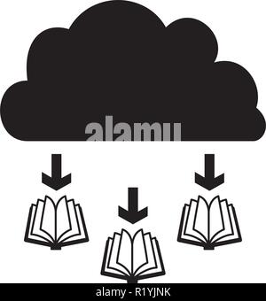 cloud computing with arrow download books vector illustration design Stock Vector