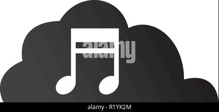 cloud computing with music note vector illustration design Stock Vector