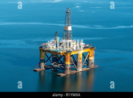 Oil Rig North Sea Stock Photo