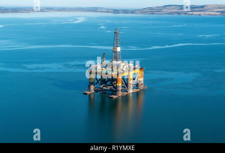 Oil Rig North Sea Stock Photo
