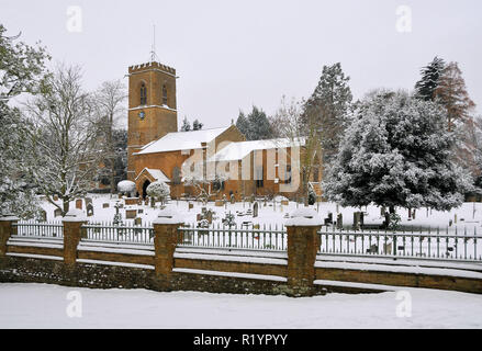 Church in the snow. Stock Photo