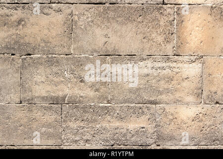 Medieval carved stone wall block of the ruined church of Zsambek, Hungary Stock Photo
