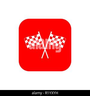 Racing flag icon. Vector illustration flat Stock Vector