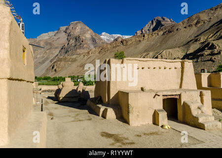 The old Tabo Gompa, a Tibetan Buddhist monastery, was founded by Rinchen Zangpo in 996 Stock Photo
