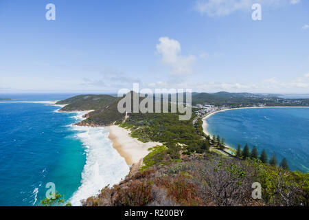 Shoal Bay, Port Stephens as seen from the summit of Tomaree Mountain, New South Wales, Australia Stock Photo