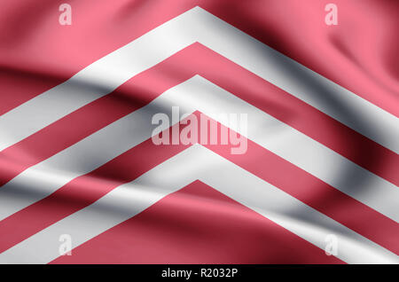 Glamorgan  modern and realistic closeup flag illustration. Perfect for background or texture purposes. Stock Photo