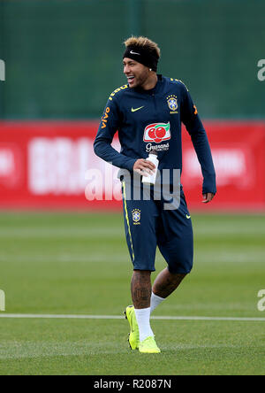 Brazil's Neymar during the training session at Enfield Training
