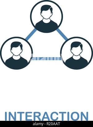 Interaction icon. Two colors premium design from management icons collection. Pixel perfect simple pictogram interaction icon. UX and UI usage. Stock Vector