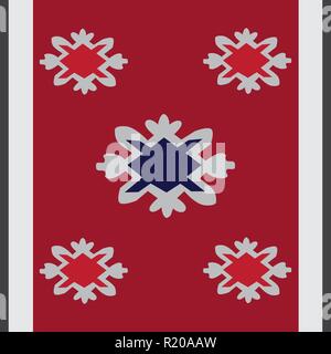 Colorful mosaic oriental kilim rug with traditional folk geometric ornament. Patterned carpet with a border frame. Vector illustration. Stock Vector