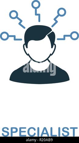 Specialist icon. Two colors premium design from management icons collection. Pixel perfect simple pictogram specialist icon. UX and UI usage. Stock Vector