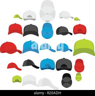 Baseball cap views icons set. Simple illustration of 25 baseball cap views vector icons for web Stock Vector