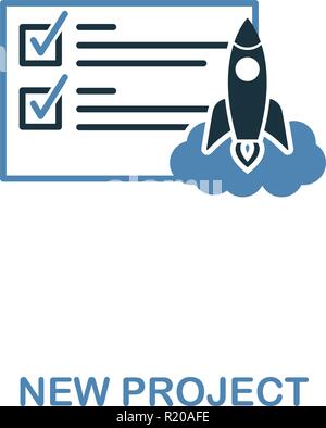 New Project icon. Two colors premium design from management icons collection. Pixel perfect simple pictogram new project icon. UX and UI usage. Stock Vector