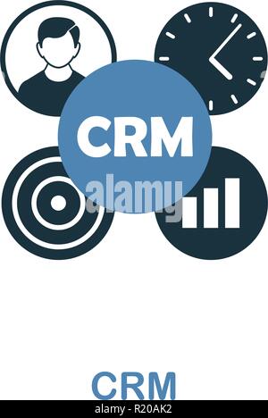 CRM icon. Two colors premium design from management icons collection. Pixel perfect simple pictogram crm icon. UX and UI usage. Stock Vector