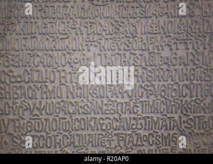 TURKEY, ISTAMBUL - 12 DECEMBER 2016: Ancient inscriptions in the church Stock Photo