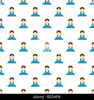 Best female avatar pattern seamless in flat style for any design Stock Vector