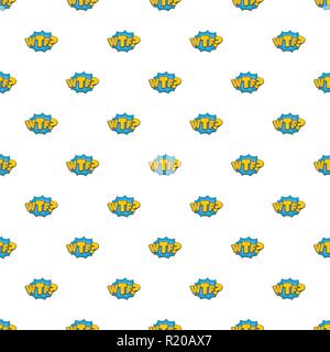Comic boom wtf pattern seamless in flat style for any design Stock Vector