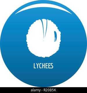 Lychee icon vector blue circle isolated on white background  Stock Vector