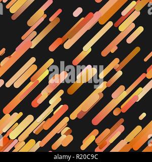 Orange trendy abstract gradient background with diagonal rounded stripe pattern - vector design Stock Vector