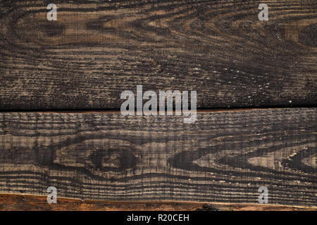 Close up of dark rustic wall made of old wood table planks texture. Rustic brown wood table texture background template for your design. Stock Photo