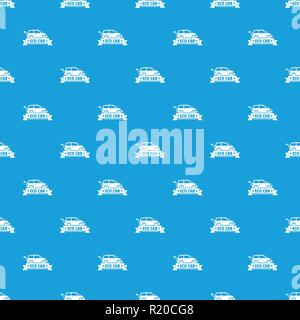 Eco car pattern vector seamless blue Stock Vector