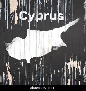 Vintage map of Cyprus. Vector illustration template for wall art and marketing in square format. Stock Vector