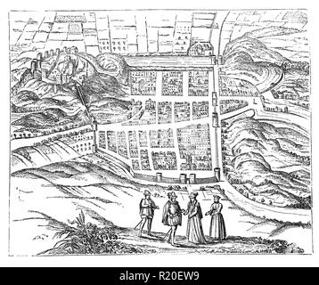 Illustration Plan map Icon Stock - A Map Of Edinburgh In The 17th Century When Grew In Size And Prosperity This Was Despite Outbreaks Of Plague In 1604 And 1645 Meanwhile In 1621 Thatched Roofs Were Banned In Edinburgh As They Were A Fire Hazard R20ew9 