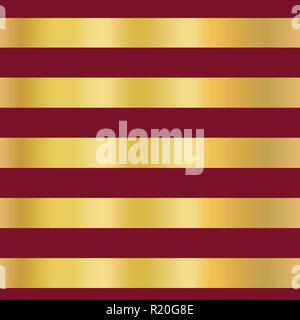 Gold foil stripes on red seamless vector pattern background. Horizontal golden lines. Elegant design. Christmas, New year, wallpaper, scrap booking, banner, wedding, party invite, birthday celebration Stock Vector