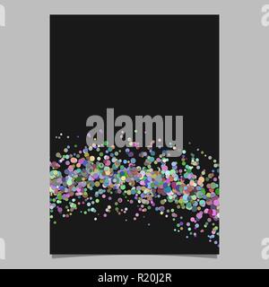 Blank abstract wavy confetti flyer background with scattered circles Stock Vector