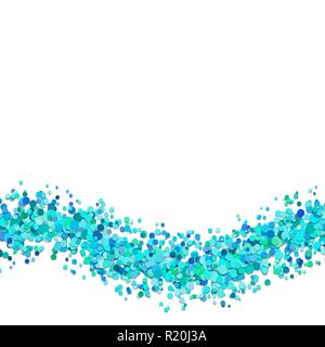 Blank abstract wave sprinkled confetti dot background template Stock Vector