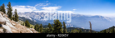 Landscape in Sierra Nevada mountains as seen from the trail to Alta Peak, Sequoia National Park, California Stock Photo