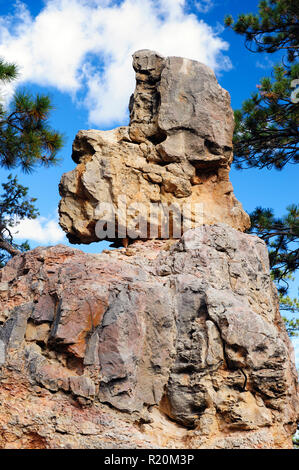 Sandstone formation resembling a human head in Bryce Canyon National Park, Utah, USA. Stock Photo