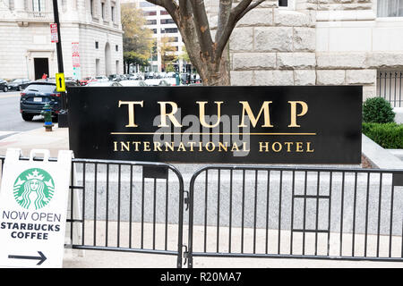 Trump International Hotel Washington, D.C. sign in Washington, D.C. Stock Photo
