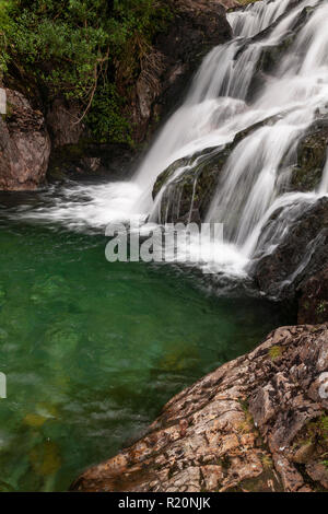 Section of the Aber Falls waterfall in Snowdonia, North Wales Stock Photo