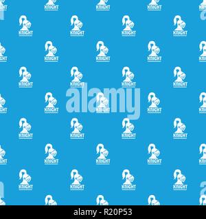 Knight helmet pattern vector seamless blue Stock Vector