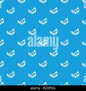 Trumpet pattern vector seamless blue Stock Vector