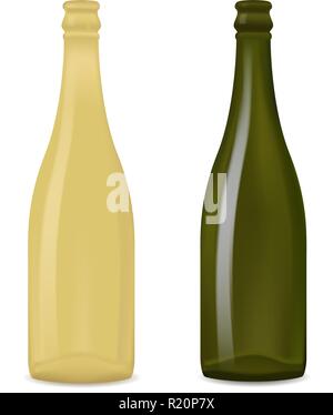 Bottles of champagne. Empty bottles Stock Vector