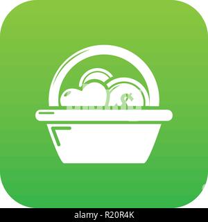 Basket donate icon green vector Stock Vector