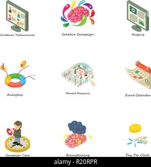 Time scale icons set, isometric style Stock Vector